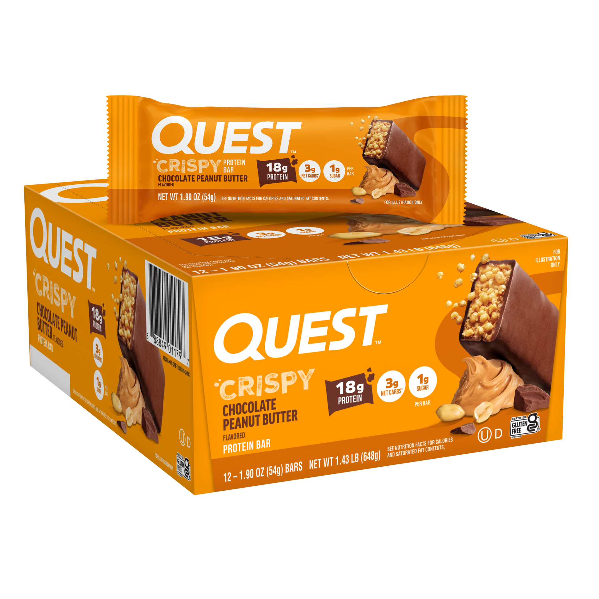 chocolate-peanut-butter-crispy-hero-protein-bars-w6 400095_QN_USA_Pkg_Crispy_ProteinBar_CPB_12ctCarton_3D_Composite_Force.png
